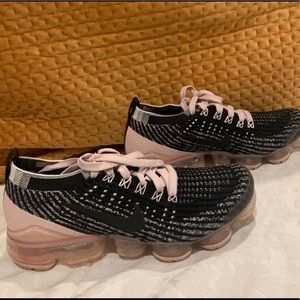 Womens Black and Pink Nike Vapormaxes